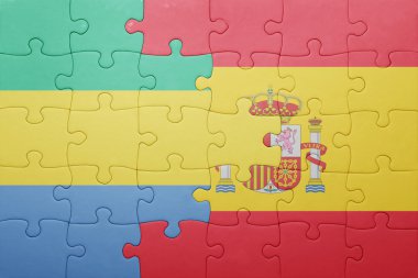 gabon ve İspanya ulusal bayrak ile bulmaca