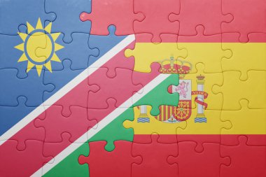 İspanya ve Namibya ulusal bayrak ile bulmaca