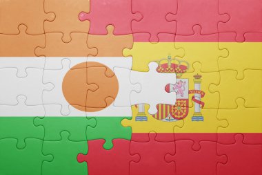 İspanya ve Nijer ulusal bayrak ile bulmaca