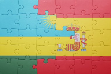 İspanya ve Ruanda'nın ulusal bayrak ile bulmaca