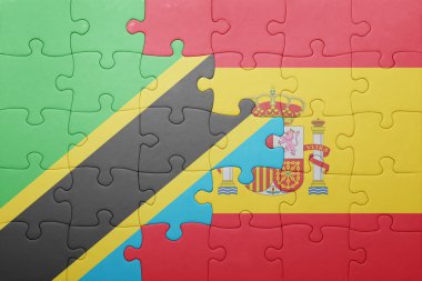 İspanya ve Tanzanya'nın ulusal bayrak ile bulmaca