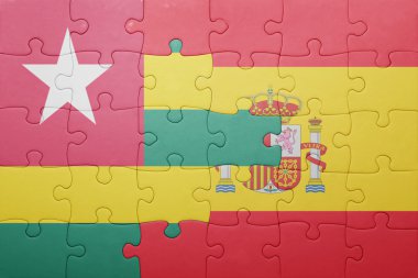 İspanya ve togo ulusal bayrak ile bulmaca