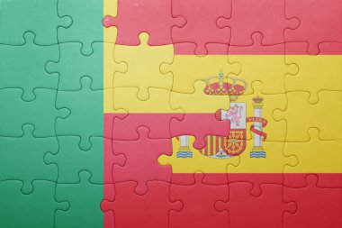 İspanya ve benin ulusal bayrak ile bulmaca