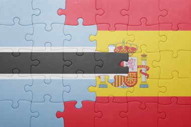 İspanya ve botswana'nın ulusal bayrak ile bulmaca
