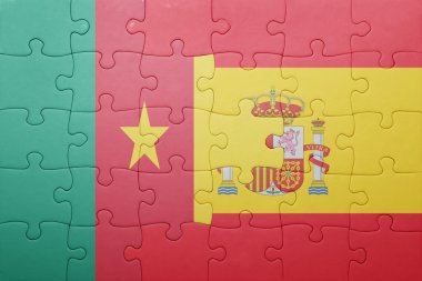 İspanya ve Kamerun ulusal bayrak ile bulmaca