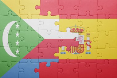 Komor Adaları ve İspanya ulusal bayrak ile bulmaca