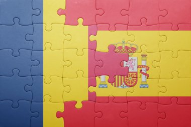 İspanya ve Çad ulusal bayrak ile bulmaca