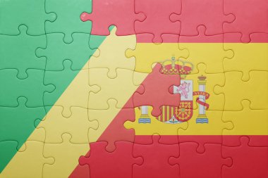 Bulmaca İspanya ve Cumhuriyeti ulusal bayrak ile Kongo