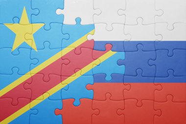 Rusya'nın ulusal bayrak ve Kongo Demokratik Cumhuriyeti ile bulmaca