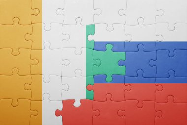 Rusya ulusal bayrak ile bulmaca ve Fildişi Sahili