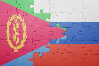 Rusya ve Eritre ulusal bayrak ile bulmaca