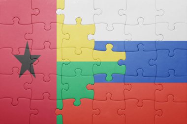 Bulmaca ile Rusya ve Gine bayrağı Ulusal bissau