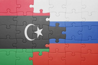 Rusya ve libya ulusal bayrak ile bulmaca