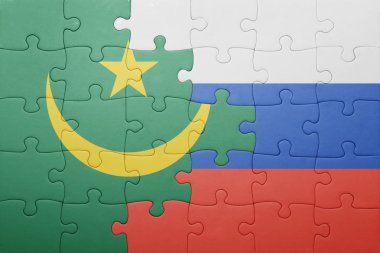 Rusya ve Moritanya ulusal bayrak ile bulmaca