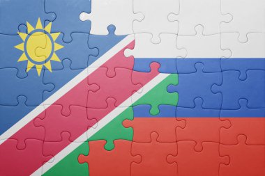 Rusya ve Namibya ulusal bayrak ile bulmaca