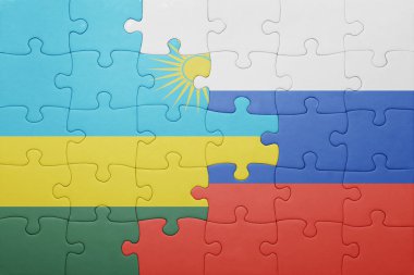 Rusya ve Ruanda ulusal bayrak ile bulmaca