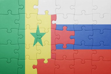 Rusya ve senegal ulusal bayrak ile bulmaca
