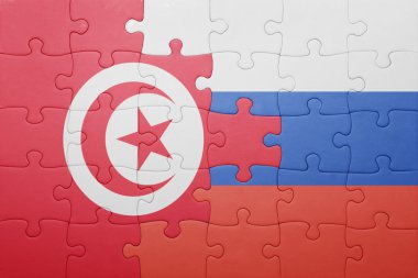 Rusya ve Tunus ulusal bayrak ile bulmaca