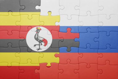 Rusya ve uganda ulusal bayrak ile bulmaca