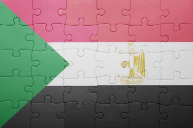 sudan ve Mısır ulusal bayrak ile bulmaca.