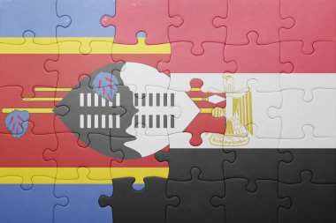 Svaziland ve Mısır ulusal bayrak ile bulmaca.