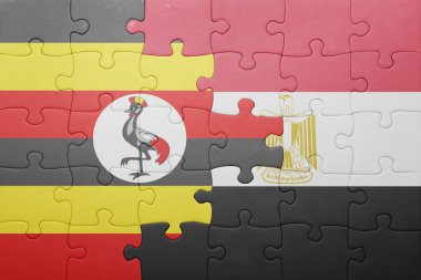 uganda ve Mısır ulusal bayrak ile bulmaca.