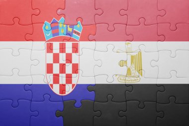 Hırvatistan ve Mısır ulusal bayrak ile bulmaca