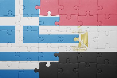 Yunan ve Mısır ulusal bayrak ile bulmaca