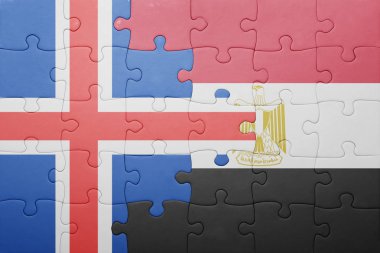 İzlanda ve Mısır ulusal bayrak ile bulmaca