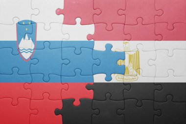 Slovenya ve Mısır ulusal bayrak ile bulmaca