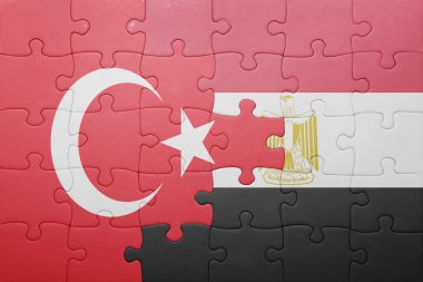 Türkiye ve Mısır ulusal bayrak ile bulmaca