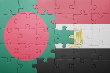 Bulmaca bangladesh ve Mısır ulusal bayrak ile.