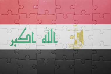 Irak ve Mısır ulusal bayrak ile bulmaca.