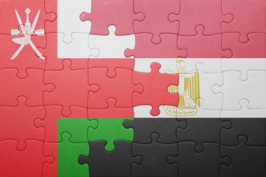 Umman ve Mısır ulusal bayrak ile bulmaca.