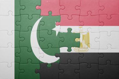 pakistan ve Mısır ulusal bayrak ile bulmaca.