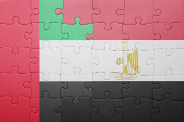 Birleşik Arap Emirlikleri ve Mısır ulusal bayrak ile bulmaca.