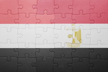 yemen ve Mısır ulusal bayrak ile bulmaca.