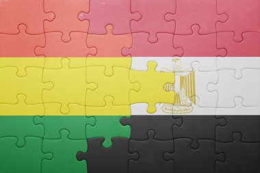 Bolivya ve Mısır ulusal bayrak ile bulmaca.