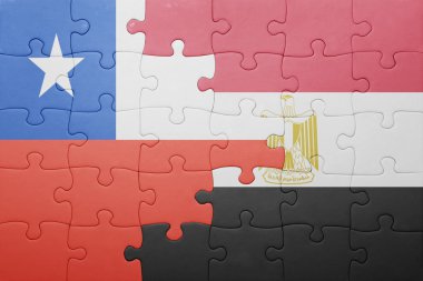 Şili ve Mısır ulusal bayrak ile bulmaca.