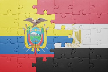 Ekvador ve Mısır ulusal bayrak ile bulmaca.