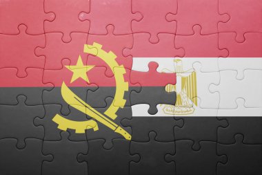 angola ve Mısır ulusal bayrak ile bulmaca.