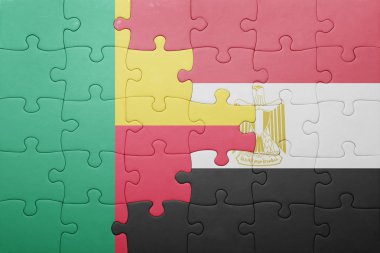benin ve Mısır ulusal bayrak ile bulmaca.