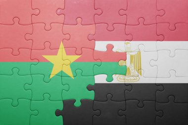 burkina faso ve Mısır ulusal bayrak ile bulmaca.