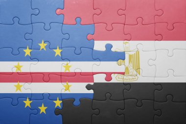 cape verde ve Mısır ulusal bayrak ile bulmaca.