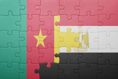 Kamerun ve Mısır ulusal bayrak ile bulmaca.