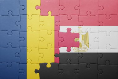 chad ve Mısır ulusal bayrak ile bulmaca.