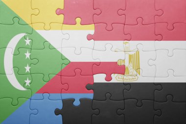 Komor Adaları ve Mısır ulusal bayrak ile bulmaca.