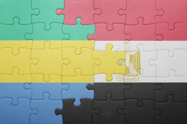 gabon ve Mısır ulusal bayrak ile bulmaca.