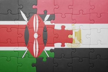 kenya ve Mısır ulusal bayrak ile bulmaca.