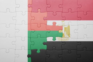 Madagaskar ve Mısır ulusal bayrak ile bulmaca.